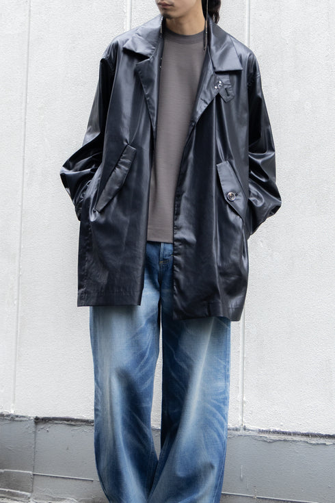 【Licht Bestreben】"FAKE-FAKE LEATHER Ⅱ BALMACAAN COAT"